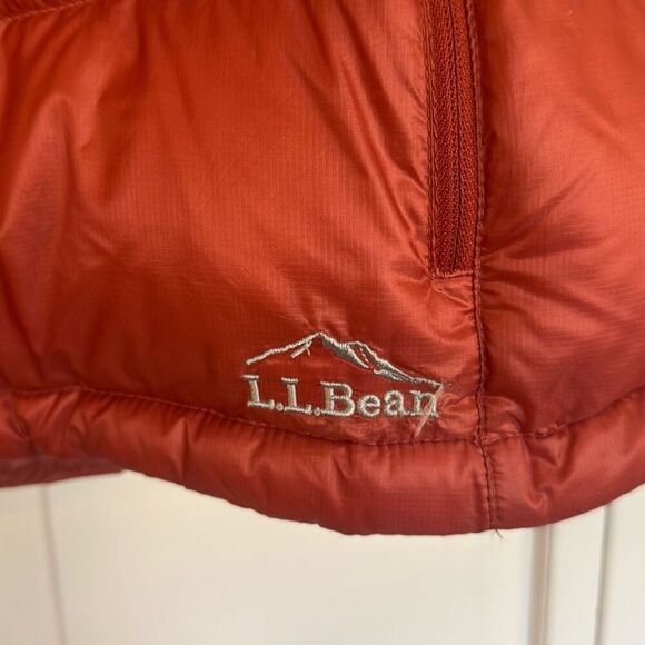 L.L. Bean 850 Down Fill ultralight puffer jacket orange XL petite - Picture 7 of 13